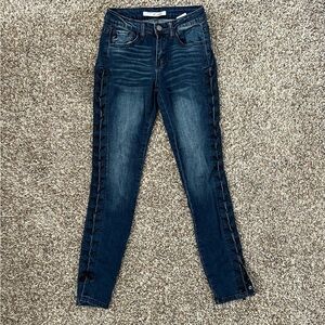 Kancan Lace Up Side Skinny Jeans